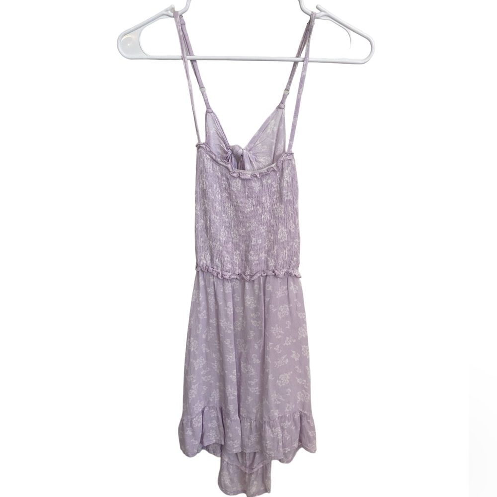 Purple floral open back sun dress women’s size small Kiwi+Punch